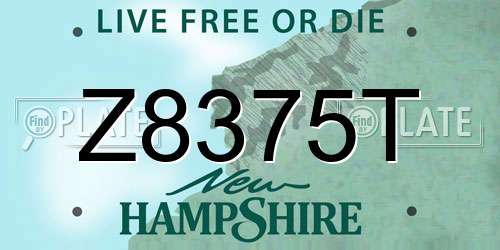 Z8375T New Hampshire License Plate