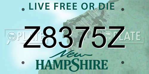 Z8375Z New Hampshire License Plate