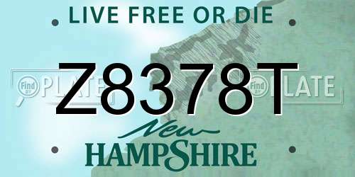 Z8378T New Hampshire License Plate
