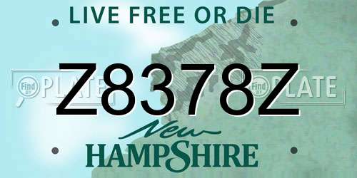 Z8378Z New Hampshire License Plate