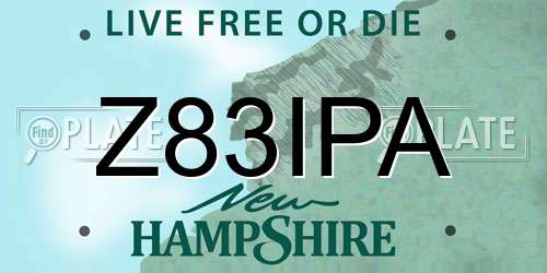 Z83IPA New Hampshire License Plate