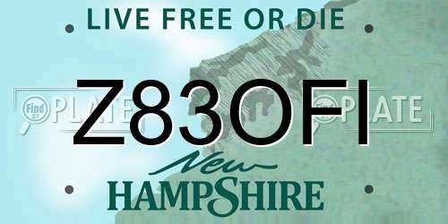 Z83OFI New Hampshire License Plate