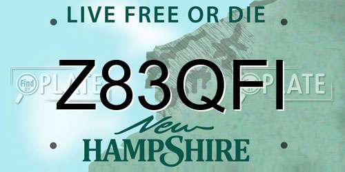 Z83QFI New Hampshire License Plate