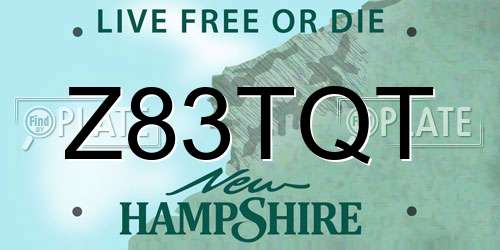 Z83TQT New Hampshire License Plate