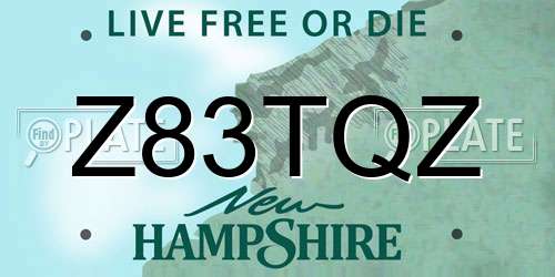 Z83TQZ New Hampshire License Plate