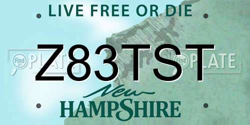 Z83TST New Hampshire License Plate