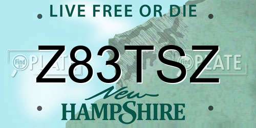 Z83TSZ New Hampshire License Plate