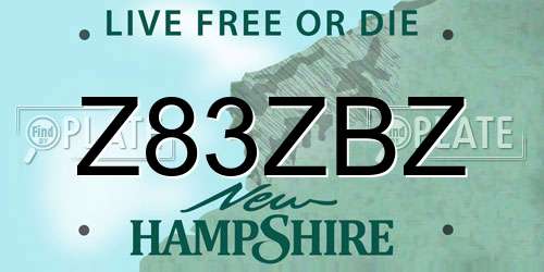 Z83ZBZ New Hampshire License Plate