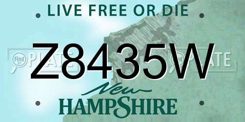 Z8435W New Hampshire License Plate