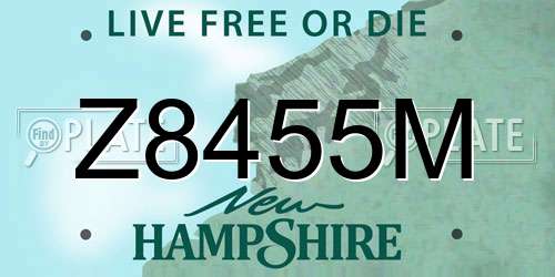 Z8455M New Hampshire License Plate