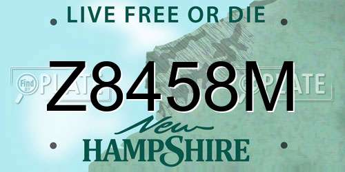 Z8458M New Hampshire License Plate