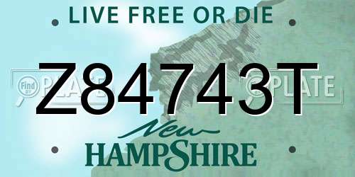 Z84743T New Hampshire License Plate