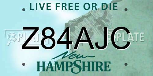 Z84AJC New Hampshire License Plate