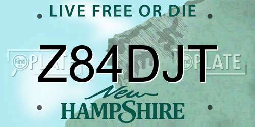 Z84DJT New Hampshire License Plate