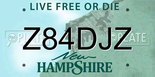 Z84DJZ New Hampshire License Plate