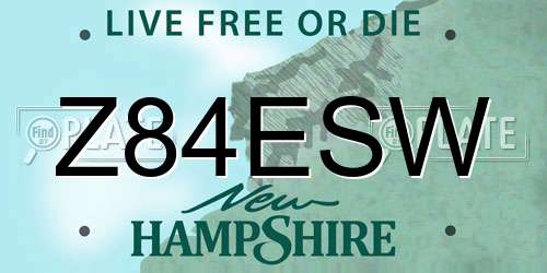 Z84ESW New Hampshire License Plate