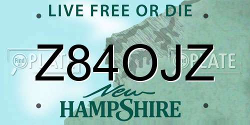 Z84OJZ New Hampshire License Plate
