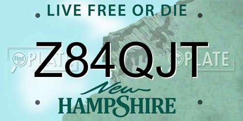 Z84QJT New Hampshire License Plate