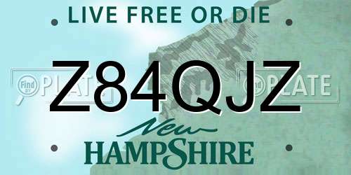 Z84QJZ New Hampshire License Plate