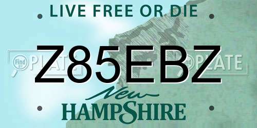 Z85EBZ New Hampshire License Plate