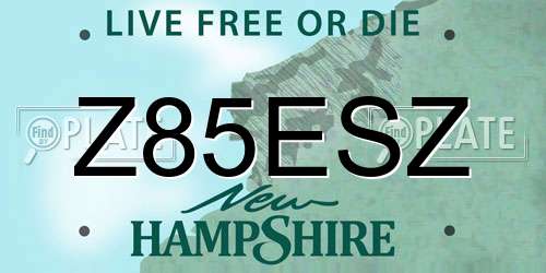Z85ESZ New Hampshire License Plate