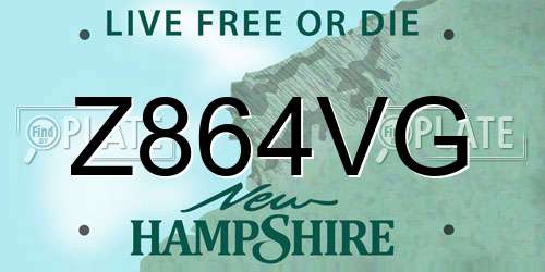 Z864VG New Hampshire License Plate