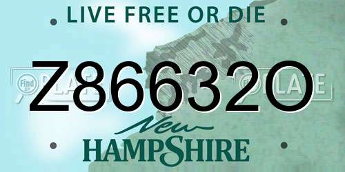 Z86632O New Hampshire License Plate