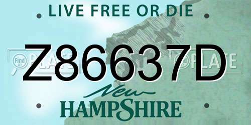 Z86637D New Hampshire License Plate
