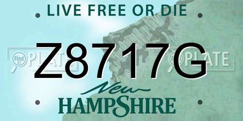 Z8717G New Hampshire License Plate