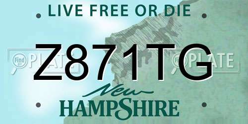 Z871TG New Hampshire License Plate