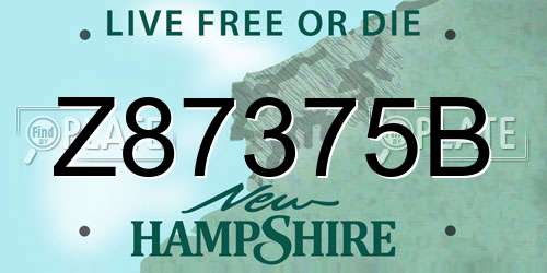 Z87375B New Hampshire License Plate