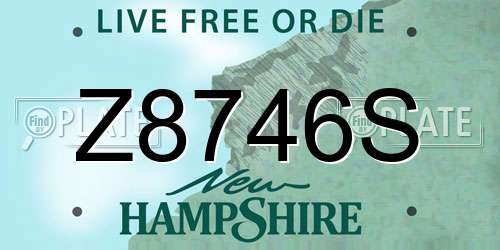 Z8746S New Hampshire License Plate