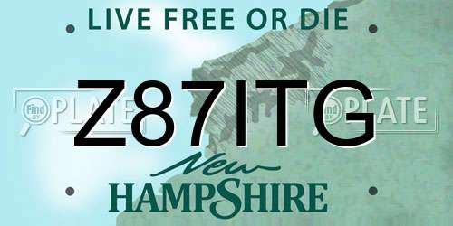 Z87ITG New Hampshire License Plate