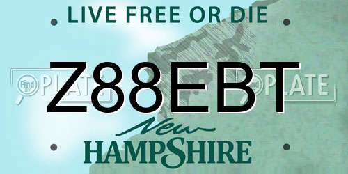 Z88EBT New Hampshire License Plate