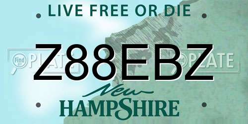 Z88EBZ New Hampshire License Plate