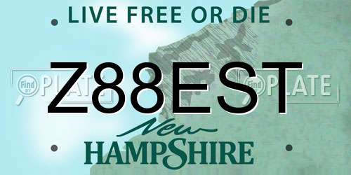 Z88EST New Hampshire License Plate