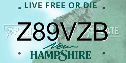 Z89VZB New Hampshire License Plate