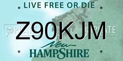 Z90KJM New Hampshire License Plate