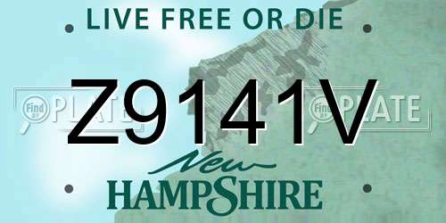 Z9141V New Hampshire License Plate