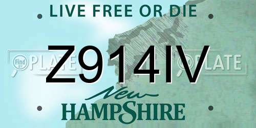 Z914IV New Hampshire License Plate