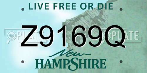Z9169Q New Hampshire License Plate