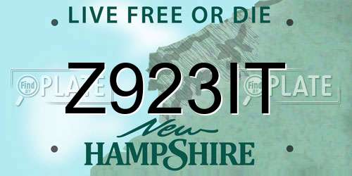 Z923IT New Hampshire License Plate