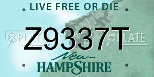 Z9337T New Hampshire License Plate