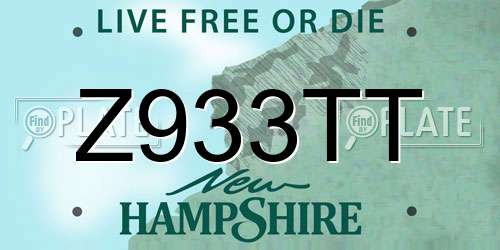 Z933TT New Hampshire License Plate