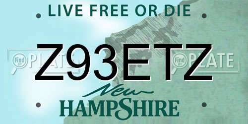 Z93ETZ New Hampshire License Plate