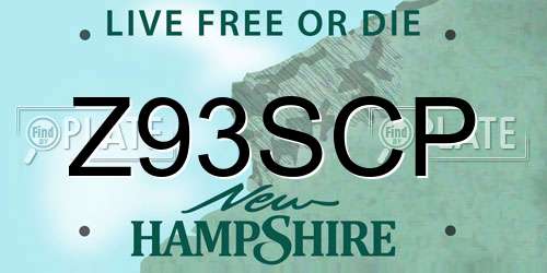 Z93SCP New Hampshire License Plate