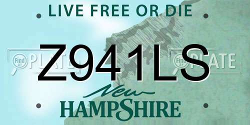 Z941LS New Hampshire License Plate