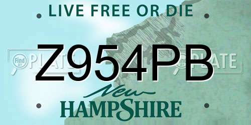 Z954PB New Hampshire License Plate
