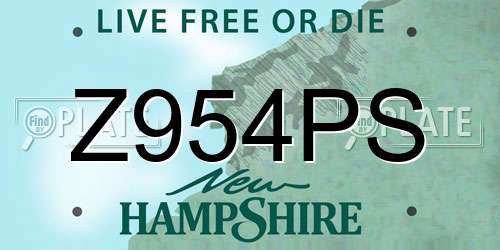 Z954PS New Hampshire License Plate