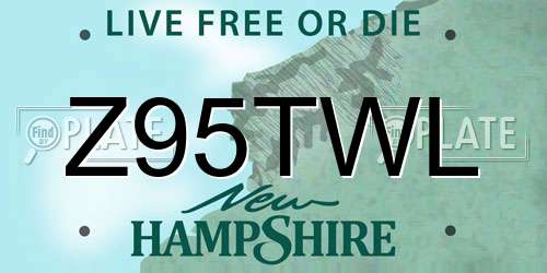 Z95TWL New Hampshire License Plate